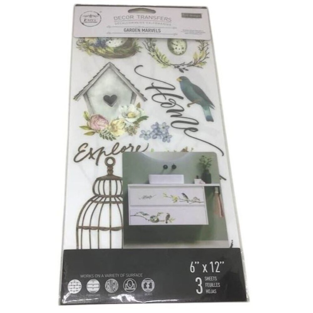 Decor Transfers Decal Garden Marvels Birds Home Birdhouse Nest Furniture DIY NEW
